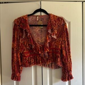 Free People Floral Ruffle Women's Top